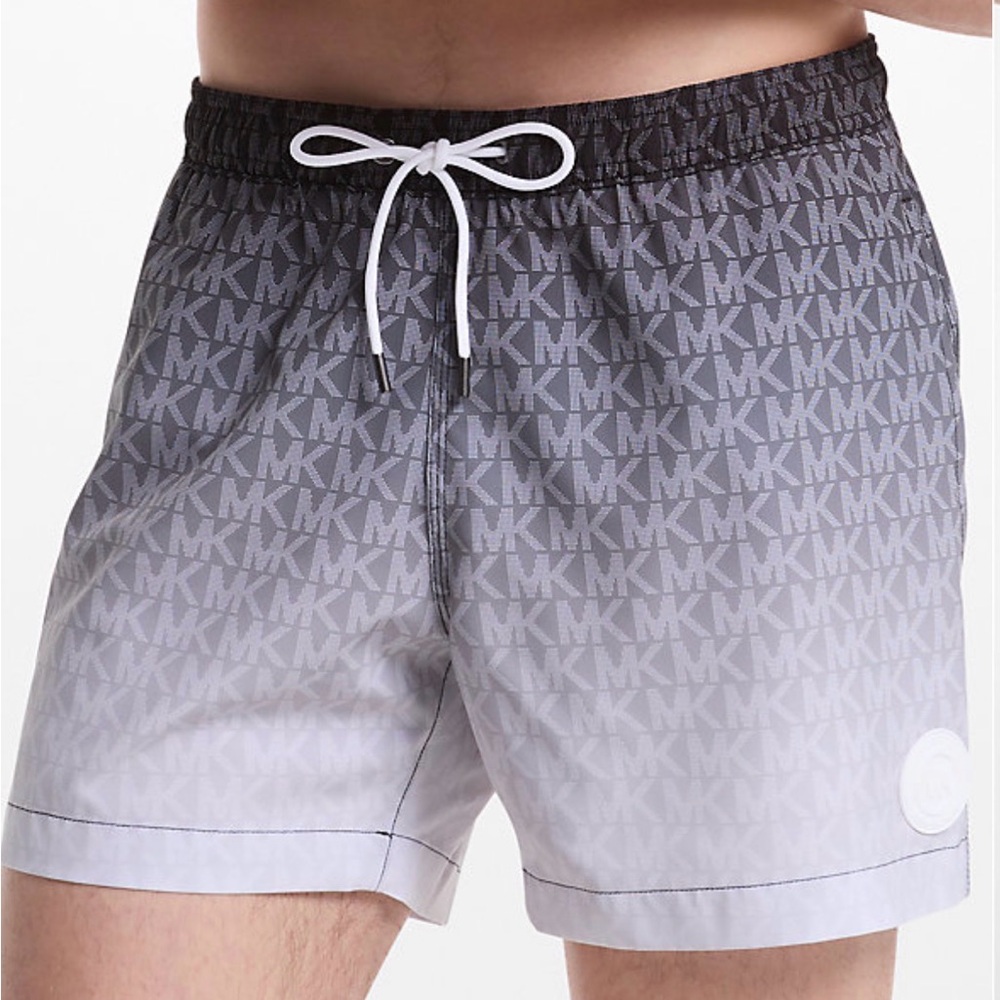 Michael Kors Monogram Gray Swim Trunks